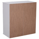 Mobiletto Cassettiera 2 Cassetti 2 Ante con Ripiano Regolabile in Legno Bianco 71x35x76 cm 