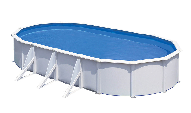 Piscina Ovale Fuori Terra 730x375xh120 cm in Acciaio e PVC Gre Fidji