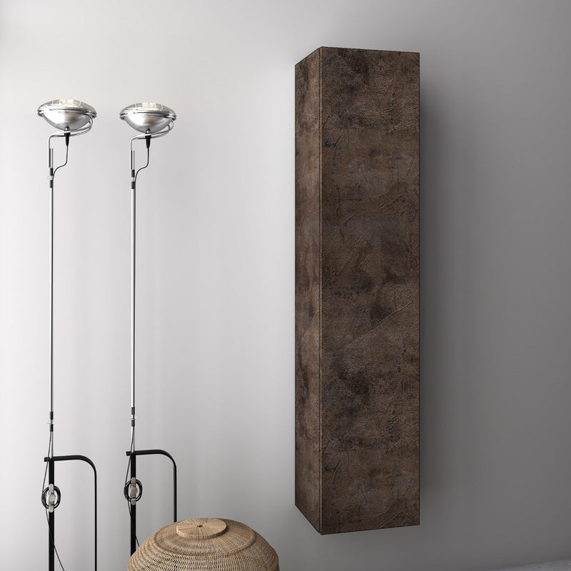 Pensile da Bagno 34x27x160 cm in Legno TFT Marte Pietra Marrone