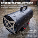 Riscaldatore Industriale a Propano Portatile 15 kW 38x19x30,5 cm con Accensione Piezoelettrica in Acciaio Laminato Nero      