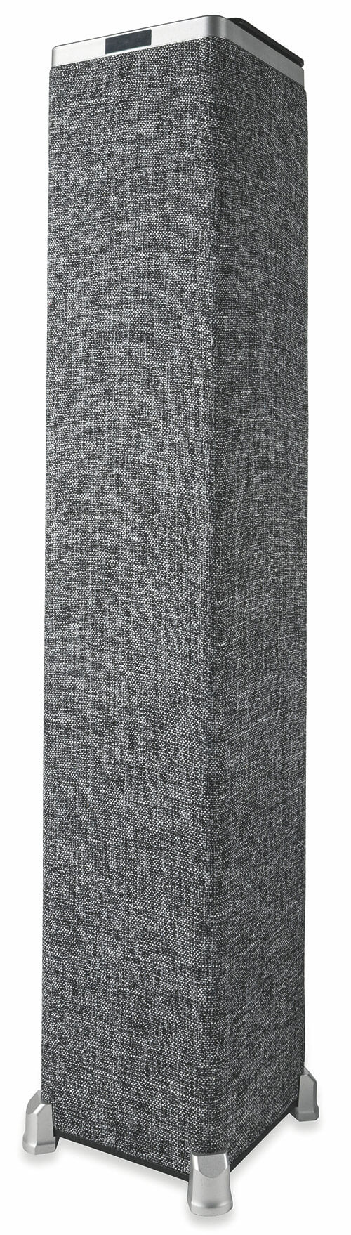 sconto Kabelloser 120-W-Tower-Lautsprecher mit Radio aus grauem Kooper-Techno-Stoff