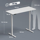 Scrivania Regolabile in Altezza Elettrica 140x60x72-118 cm con Funzione Memoria in Legno e Acciaio Bianco      