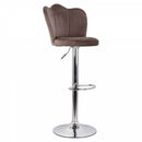 Set 2 Sgabelli 38x38x60/80 cm in Velluto Base Cromata Grigio