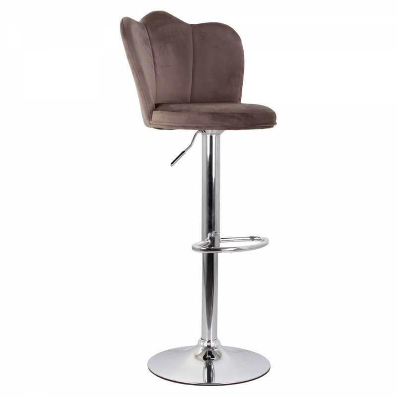 Set 2 Sgabelli 38x38x60/80 cm in Velluto Base Cromata Grigio