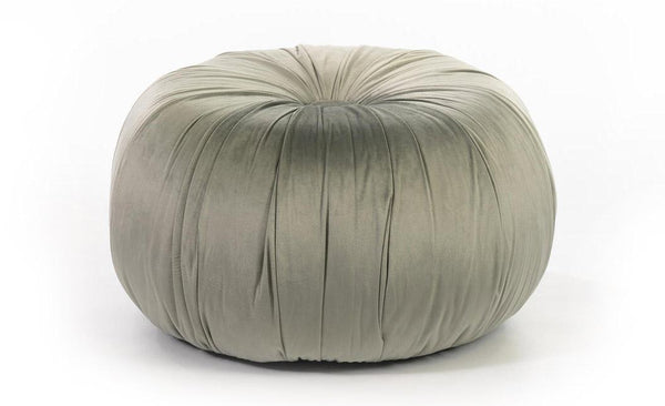 online Puff aus samtigem Stoff Ø36 cm Grau