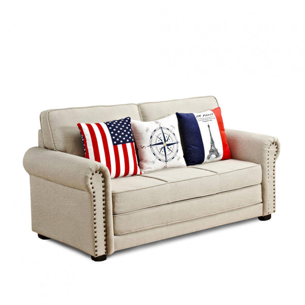 Schlafsofa 180 x 85 x 92 cm in beigem Stoff sconto