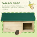 Casetta per Ricci da Esterno 47x34,2x27 cm in Legno di Abete Tetto Verde