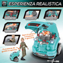 Officina Camion Giocattolo per Bambini 40x39x47 cm con 61 Accessori Nero e Azzurro  