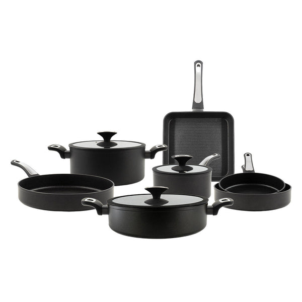 Batteria di Pentole Set 10 Pezzi Antiaderente Induzione Silex Elegance Black Nero online