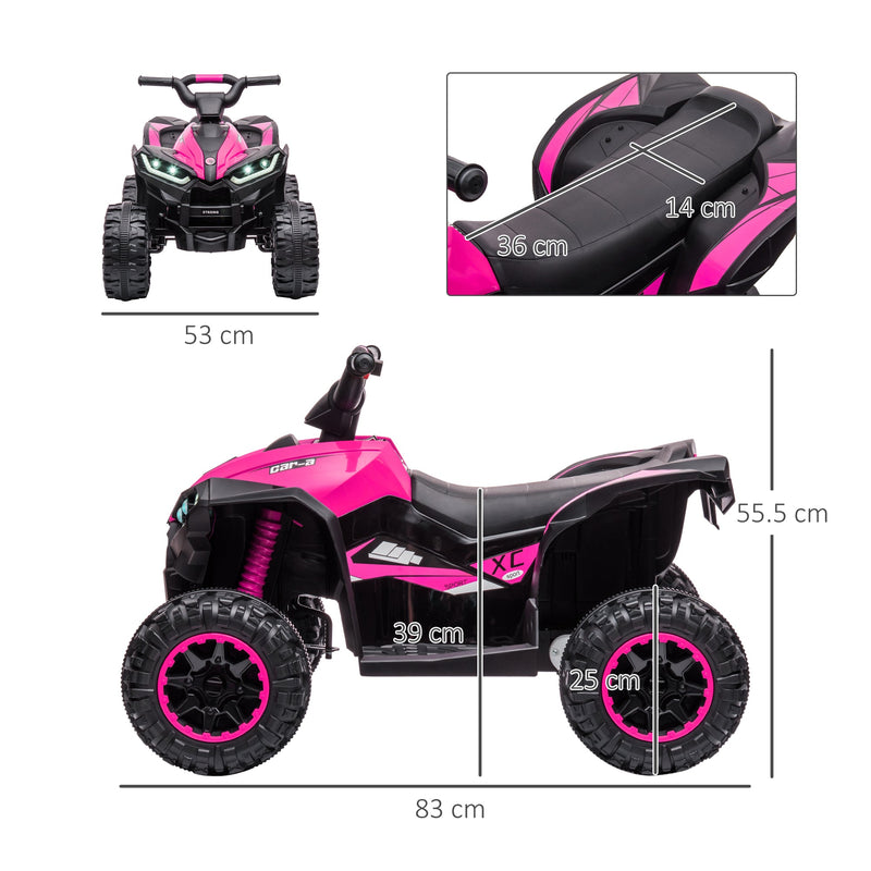 Quad Elettrico per Bambini 12V 2 Velocità Fari LED Rosa 