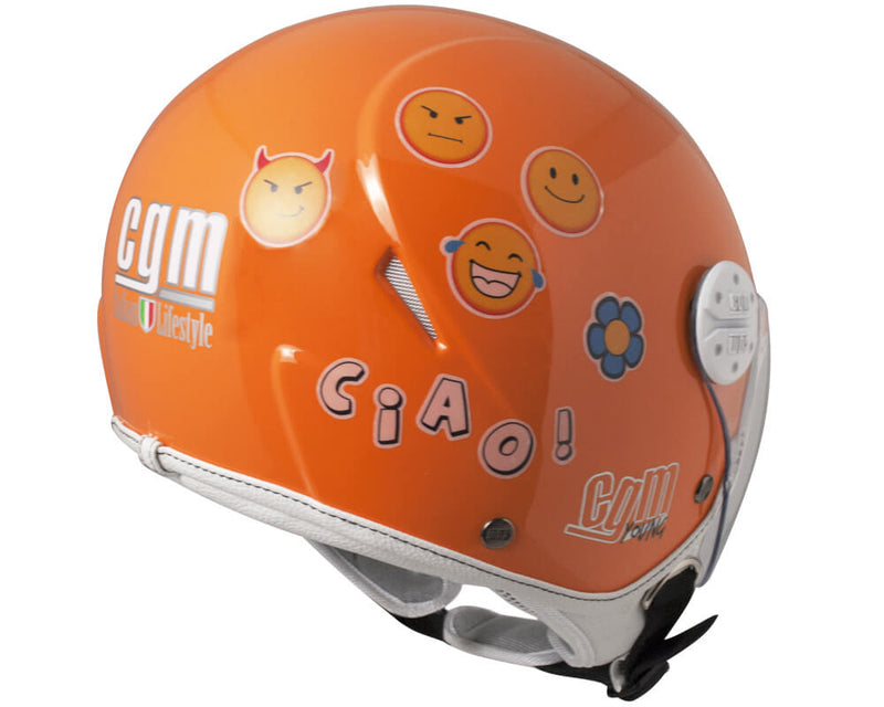 Casco Demi-Jet per Bambini Visiera Sagomata CGM Havana Smile 205S Arancione