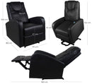 Poltrona Alzapersona Vibromassaggio Elettrica 1 Motore in Similpelle Vandi Nera