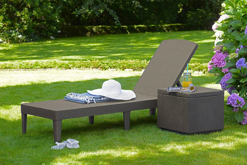 Lettino JAIPUR Sdraio in Resina CAPPUCCINO 187x58xH29 cm Arredamento Giardino