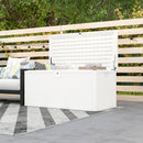 Baule da Esterno 140x68x68 cm Capacità 140L in PE Impermeabile e Scanalato Bianco  