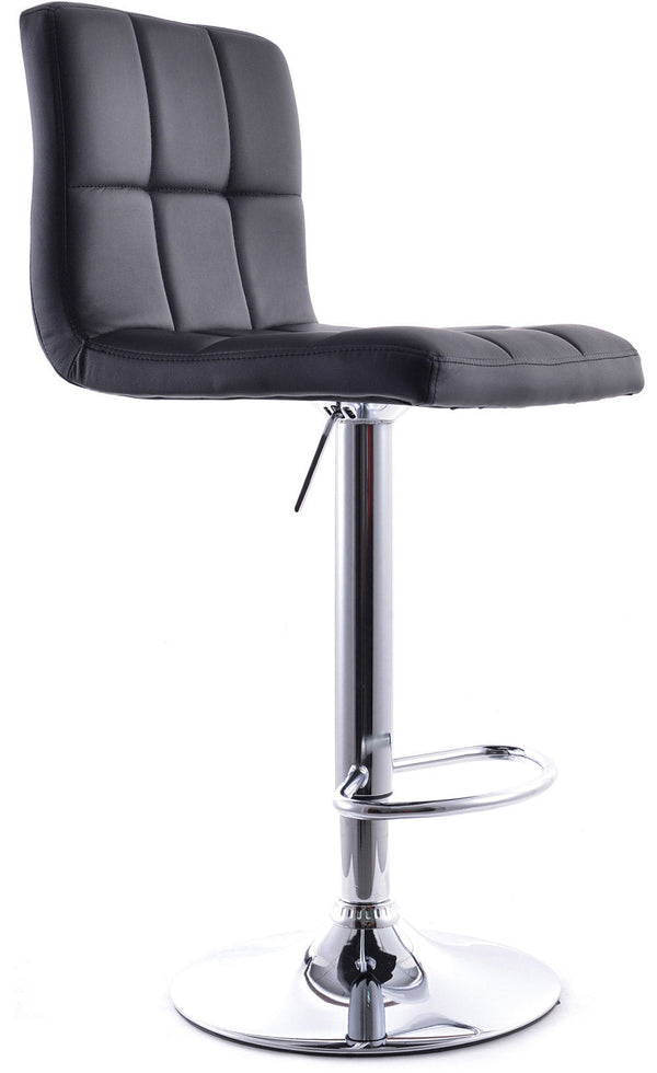 sconto Hocker mit Gasdruckfeder und Drehsitz aus Kunstleder Vandi Black