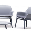 Set da Giardino Divano Poltrone e Tavolino in Polipropilene Vandi Grigio