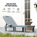 Set 2 Lettini Prendisole 62x158x88 cm con Schienale Regolabile e Vassoi in Polipropilene Grigio Scuro      