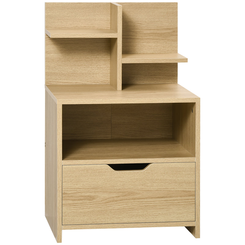 Comodino 1 Cassetto 2 Ripiani 45x35x73 cm in Legno Truciolare Naturale