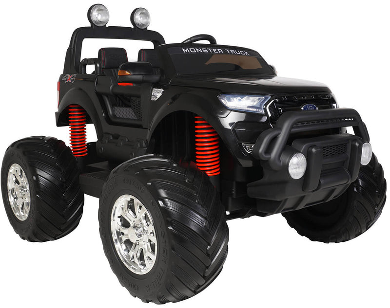 Macchina Elettrica per Bambini 2 posti Fuoristrada 12V con Licenza Ford Monster Truck 4x4 Nera