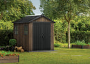 Casetta Box da Giardino 230x230x246 cm Keter Signature Apex 757/775 in Resina Effetto Legno Noce
