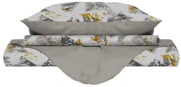 online Bettbezug mit Kissenbezügen bedruckt in Mikrofaser Urban Yellow, verschiedene Größen