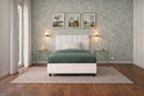 Letto Singolo Contenitore Imbottito Similpelle Bianco BoxMax Testata Vertical Varie Misure