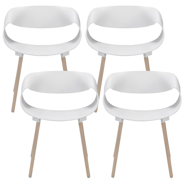 prezzo Set 4 Sedie 62x54x74 cm in Polipropilene Diletta Bianco