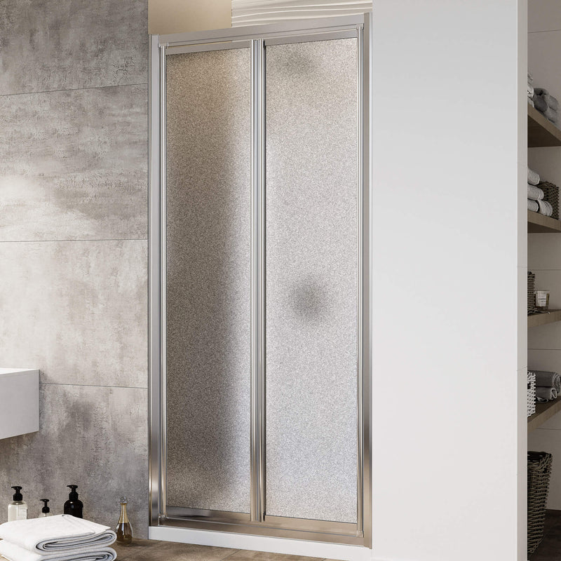 Porta Doccia 2 Ante Battenti in Cristallo Opaco 4mm H198 Fosterberg Maribo Varie Misure