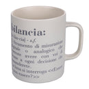 Tazza Zodiaco "bilancia" Ø8x10 cm in Bone China VdE Tivoli 1996 Bianco