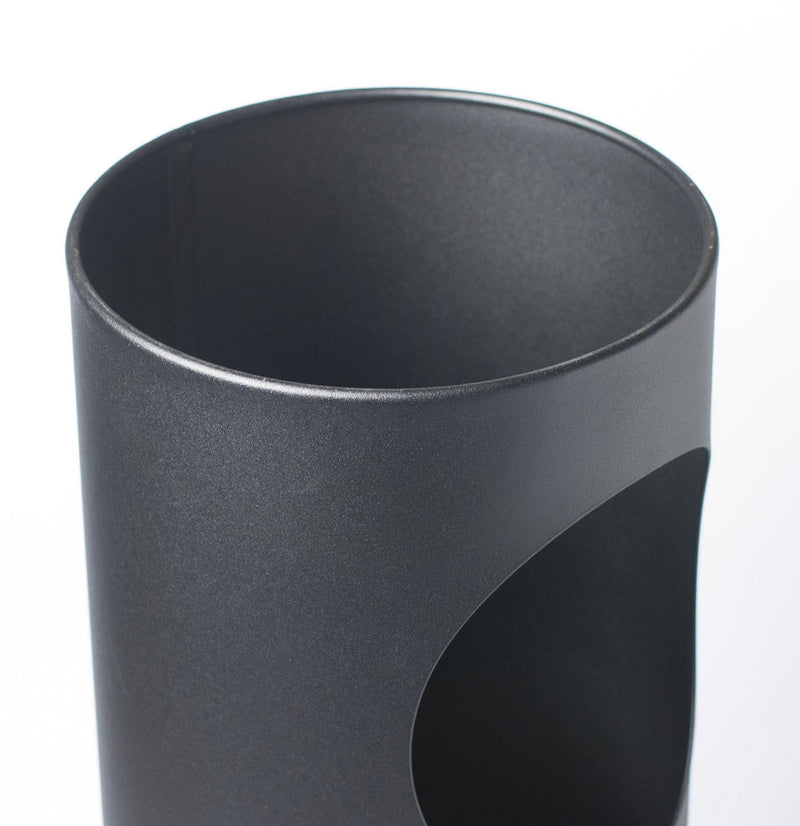 Pattumiera Gettacarte Ø24,3xh66,5 cm con Posacenere In Acciaio Verniciato Nero