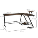 Scrivania Angolare da Ufficio 155x115x91.5 cm in Metallo e Truciolare Nero
