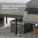 Struttura Letto Matrimoniale 149x207x104 cm in Truciolato con Testiera e Pediera Marrone