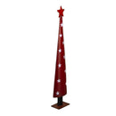 Albero metallo con stelle bianche rosso cm 18x10xh93,5