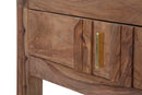Console Elegant Sheesham 132x40x76 cm Legno e Ferro Naturale e Oro