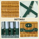 Cesta Valigetta da Pic Nic per 2 Persone 11 Pezzi con Area Termica Marrone Chiaro  