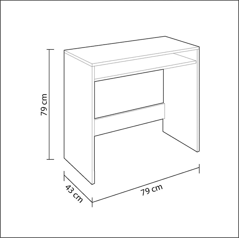 Scrivania Porta Pc 79x43x78 cm in Legno Bianco