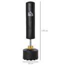 Sacco Boxe da Terra Autoportante con Base Riempibile Ø50x170 cm Nero   