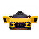 Macchina Elettrica per Bambini 12V Licenza Ufficiale Audi R8 New Spyder con Telecomando e Sedile in pelle Giallo