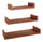 Set 3 Mensole da Parete 60-50-40x23,7x8 cm in Fibra di Legno Calamita Maxi  Ciliegio
