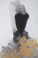 Stampa Dipinta Oro Dancer 80x3x120 cm in Legno e Tessuto