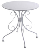 Tavolo da Giardino Rotondo Ø70cm in Metallo Old Bianco