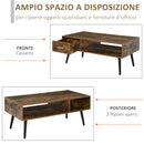 Tavolino Basso da Caffè 110x55x45 cm con Cassetto in Truciolare 