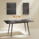 Tavolo da Pranzo Allungabile per 6-8 Persone 120-160x75cm con Piano Effetto Legno in MDF Gambe in Acciao Grigio      