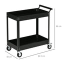 Carrello Porta Attrezzi Utensili da Lavoro 84,5x38x84 cm in Acciaio Nero