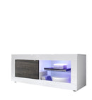 Mobile TV 1 Porta 1 Nicchia 140x43x56cm TFT  Basic Bianco Lucido Quercia Wengè