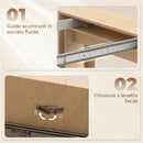 Tavolo Consolle Estendibile per 10 Persone 48-240x90x78A cm in Melamina Effetto Legno Chiaro      