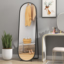 Specchio a Figura Intera da Terra 40x41x159 cm in Vetro e Metallo Nero   