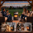 Stufa a Gas ed Elettrica Pieghevole 4,2 kW 42x46x75 cm con 3 Livelli di Calore e Sensore ODS in Metallo Nero      