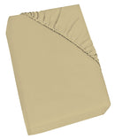 Lenzuolo Sotto con Angoli ed Elastico Tinta Unita Panna Varie Misure