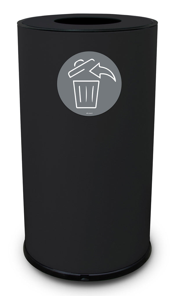 online Pattumiera Per Raccolta Differenziata Ø 35x50 cm In Acciaio Verniciato 1 Scomparto Nero